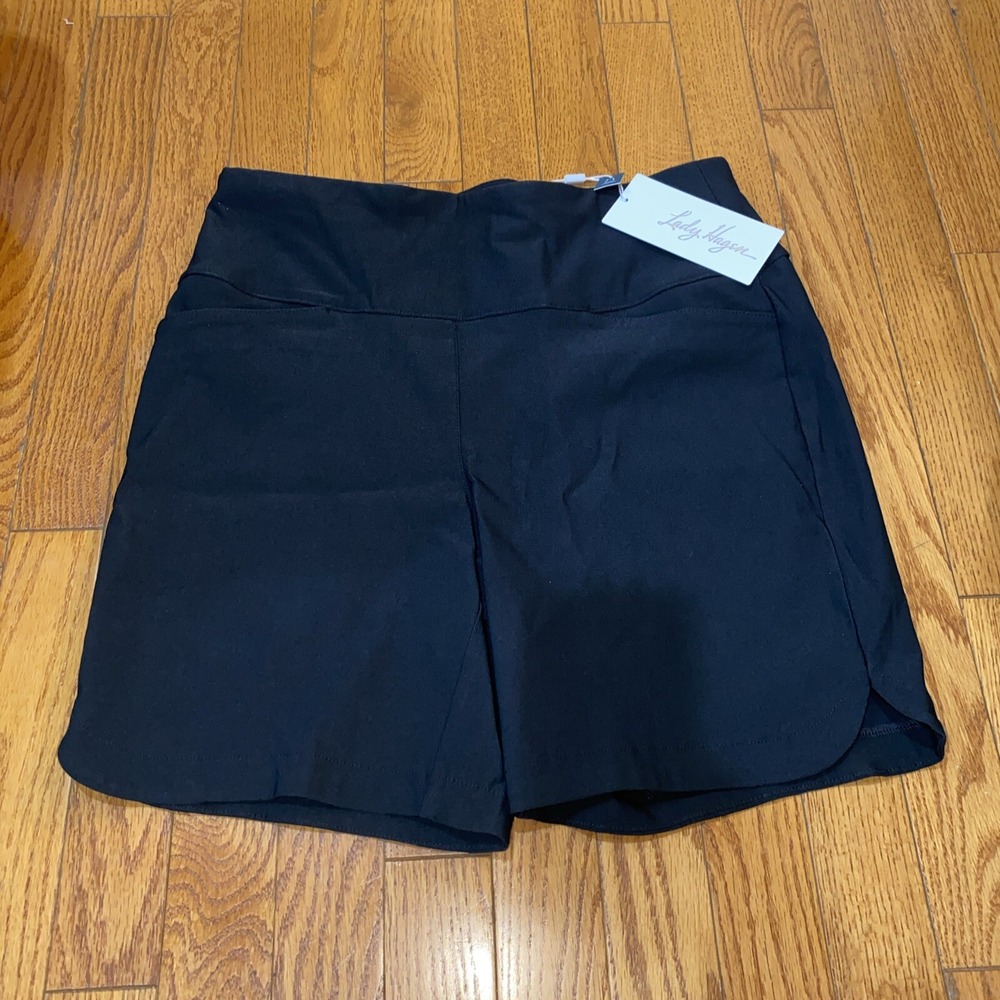 Lady Hagen Women's Tummy Control 7'' Golf Shorts Black Pull On New Small